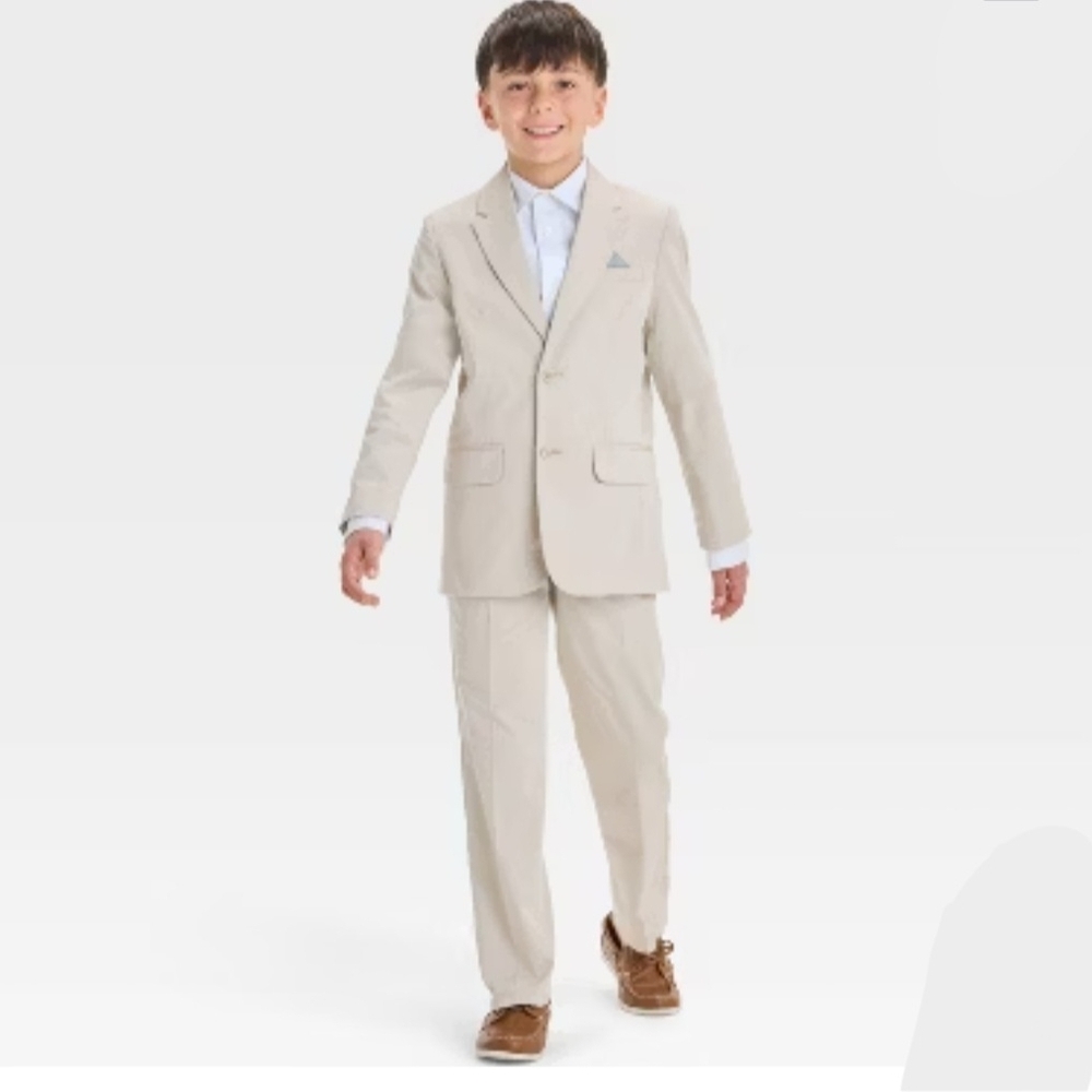 Cat & Jack Boys Beige Two-Piece Suit Set
